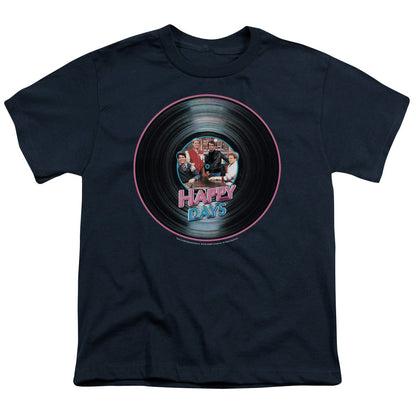 Happy Days on the Record Kids Youth T Shirt Navy Officially Licensed