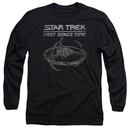 Star Trek Ds9 Station Mens Long Sleeve Shirt Black Officially Licensed Officially Licensed
