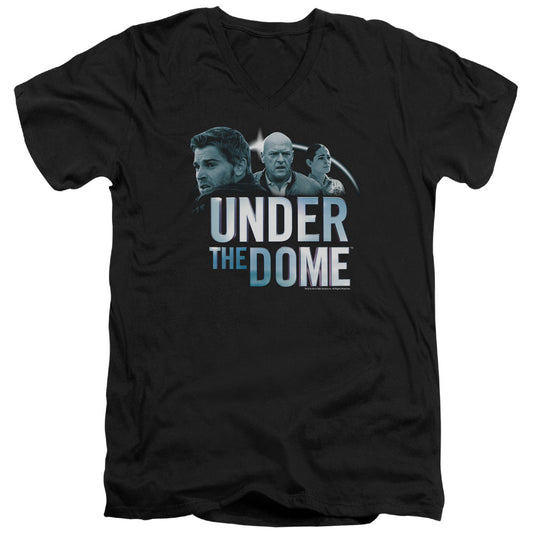 Under the Dome Character Art Mens Slim Fit V-Neck T Shirt Black Officially Licensed
