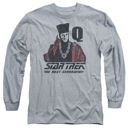 Star Trek Q Point Mens Long Sleeve Shirt Athletic Heather Officially Licensed Officially Licensed