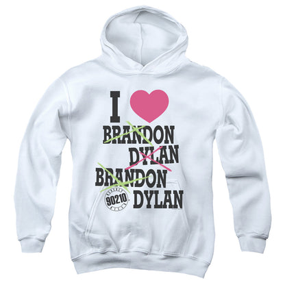 90210 I Heart 90210 Kids Youth Hoodie White Officially Licensed