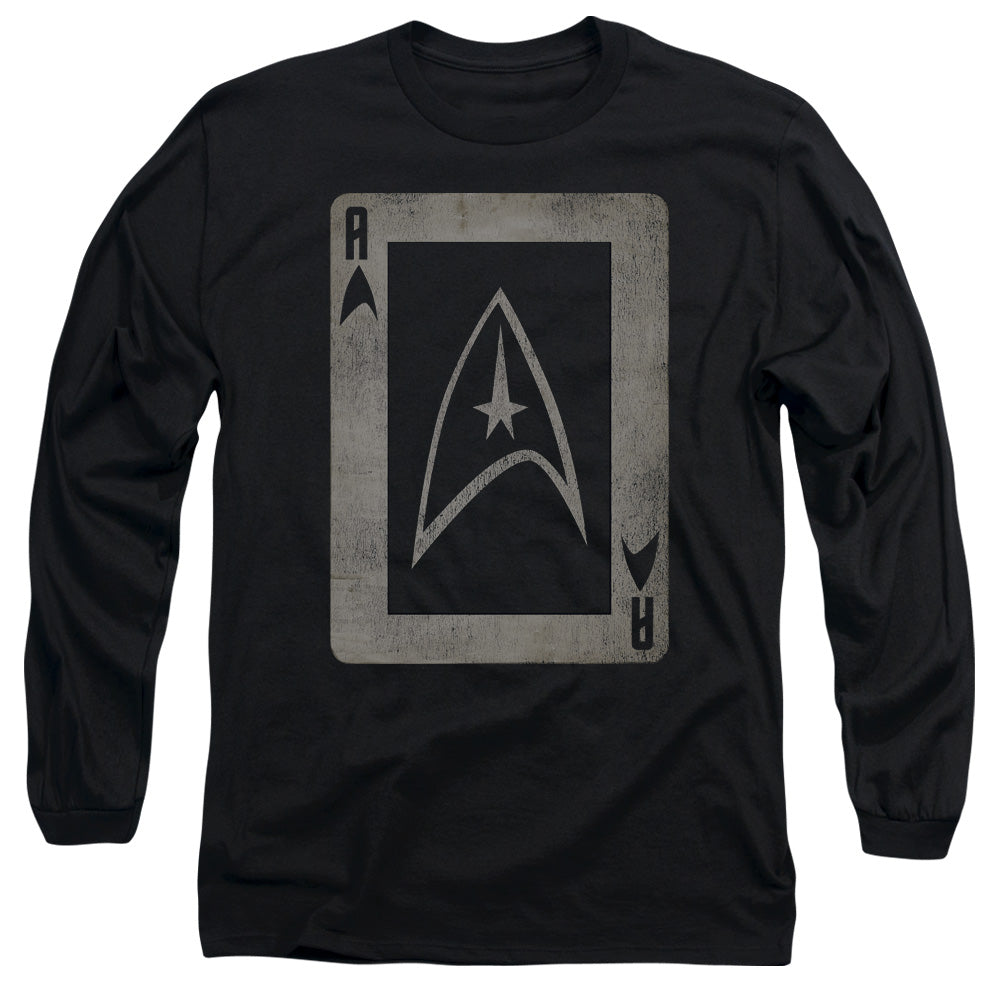 Star Trek Tos Ace Mens Long Sleeve Shirt Black Officially Licensed Officially Licensed