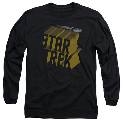 Star Trek 3D Logo Mens Long Sleeve Shirt Black Officially Licensed Officially Licensed