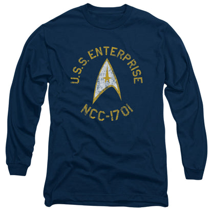 Star Trek Collegiate Mens Long Sleeve Shirt Navy Officially Licensed Officially Licensed