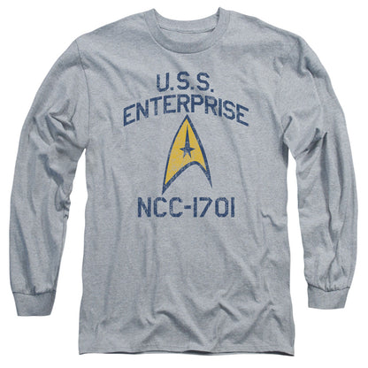 Star Trek Collegiate Arch Mens Long Sleeve Shirt Athletic Heather Officially Licensed Officially Licensed