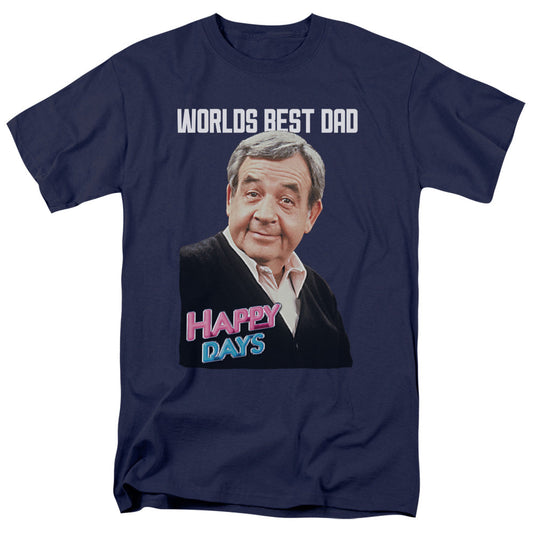 Happy Days Best Dad Mens T Shirt Navy Officially Licensed