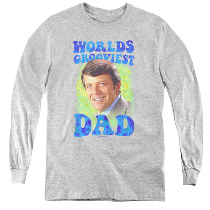 Brady Bunch Worlds Grooviest Long Sleeve Kids Youth T Shirt Athletic Heather Officially Licensed