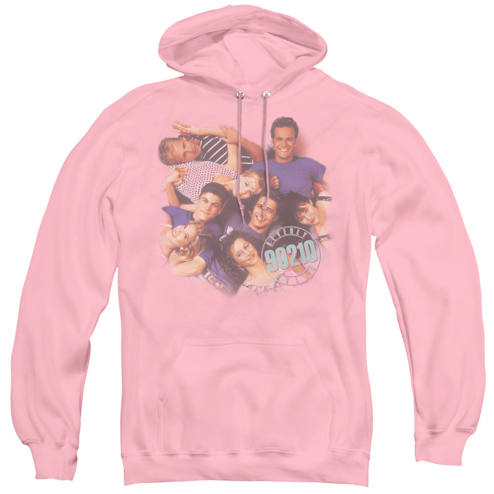 90210 Gang In Logo Mens Hoodie Pink Officially Licensed
