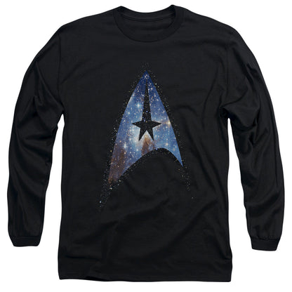 Star Trek Galactic Shield Mens Long Sleeve Shirt Black Officially Licensed Officially Licensed