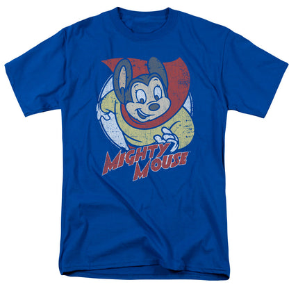Mighty Mouse Mighty Circle Mens T Shirt Royal Blue Officially Licensed