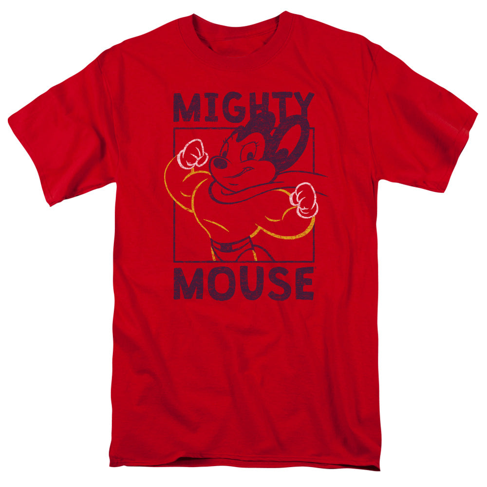 Mighy Mouse Break The Box Mens T Shirt Red Officially Licensed