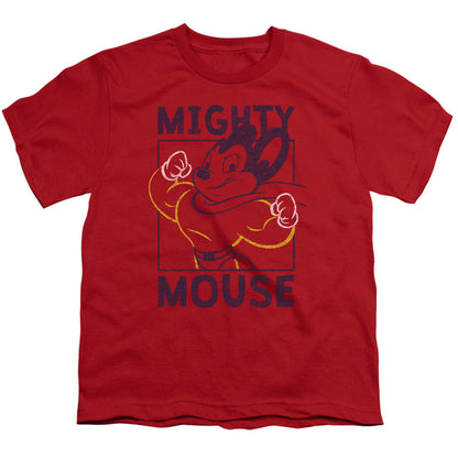Mighy Mouse Break the Box Kids Youth T Shirt Red Officially Licensed