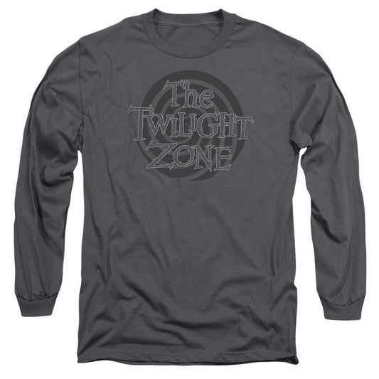 Twilight Zone Spiral Logo Mens Long Sleeve Shirt Charcoal Officially Licensed