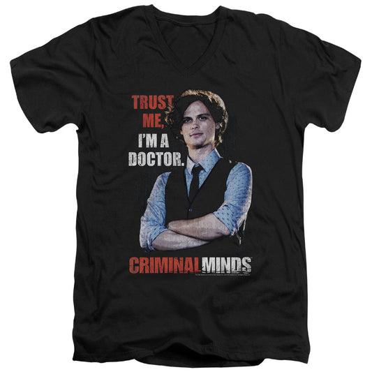 Criminal Minds Trust Me Mens Slim Fit V-Neck T Shirt Black Officially Licensed