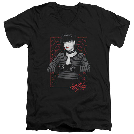 Ncis Abby Webs Mens Slim Fit V-Neck T Shirt Black Officially Licensed