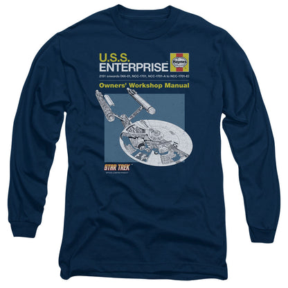 Star Trek Enterprise Manual Mens Long Sleeve Shirt Navy Officially Licensed Officially Licensed