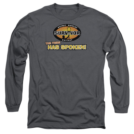 Survivor Tribe Has Spoken Mens Long Sleeve Shirt Charcoal Officially Licensed