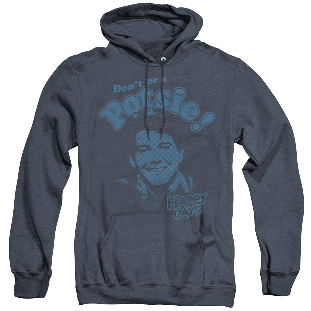 Happy Days Dont Be A Potsy! Mens Heather Hoodie Navy Officially Licensed