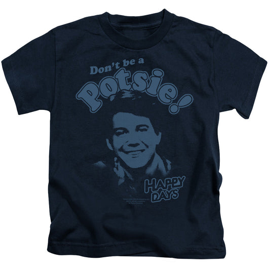 Happy Days Dont Be a Potsy Juvenile Kids Youth T Shirt Navy Officially Licensed