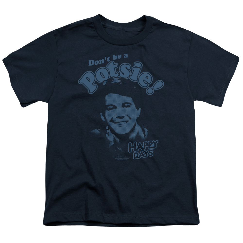 Happy Days Dont Be a Potsy Kids Youth T Shirt Navy Officially Licensed