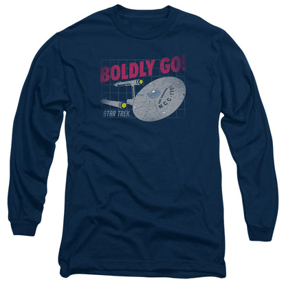 Star Trek Boldly Go Mens Long Sleeve Shirt Navy Officially Licensed Officially Licensed