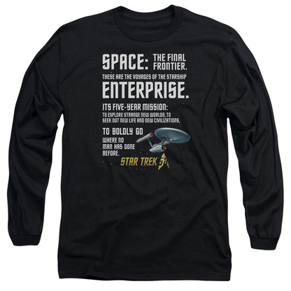 Star Trek Intro Mens Long Sleeve Shirt Black Officially Licensed Officially Licensed