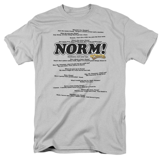 Cheers Normisms Mens T Shirt Silver Officially Licensed
