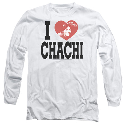Happy Days I Heart Chachi Mens Long Sleeve Shirt White Officially Licensed Officially Licensed
