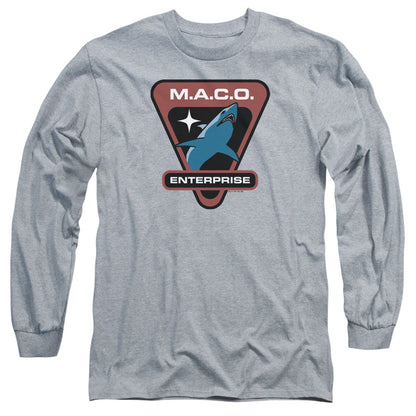 Star Trek Maco Patch Mens Long Sleeve Shirt Athletic Heather Officially Licensed Officially Licensed