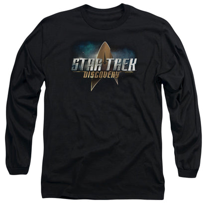 Star Trek Discovery Discovery Logo Mens Long Sleeve Shirt Black Officially Licensed Officially Licensed