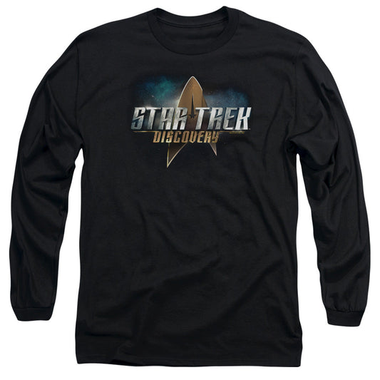 Star Trek Discovery Discovery Logo Mens Long Sleeve Shirt Black Officially Licensed Officially Licensed