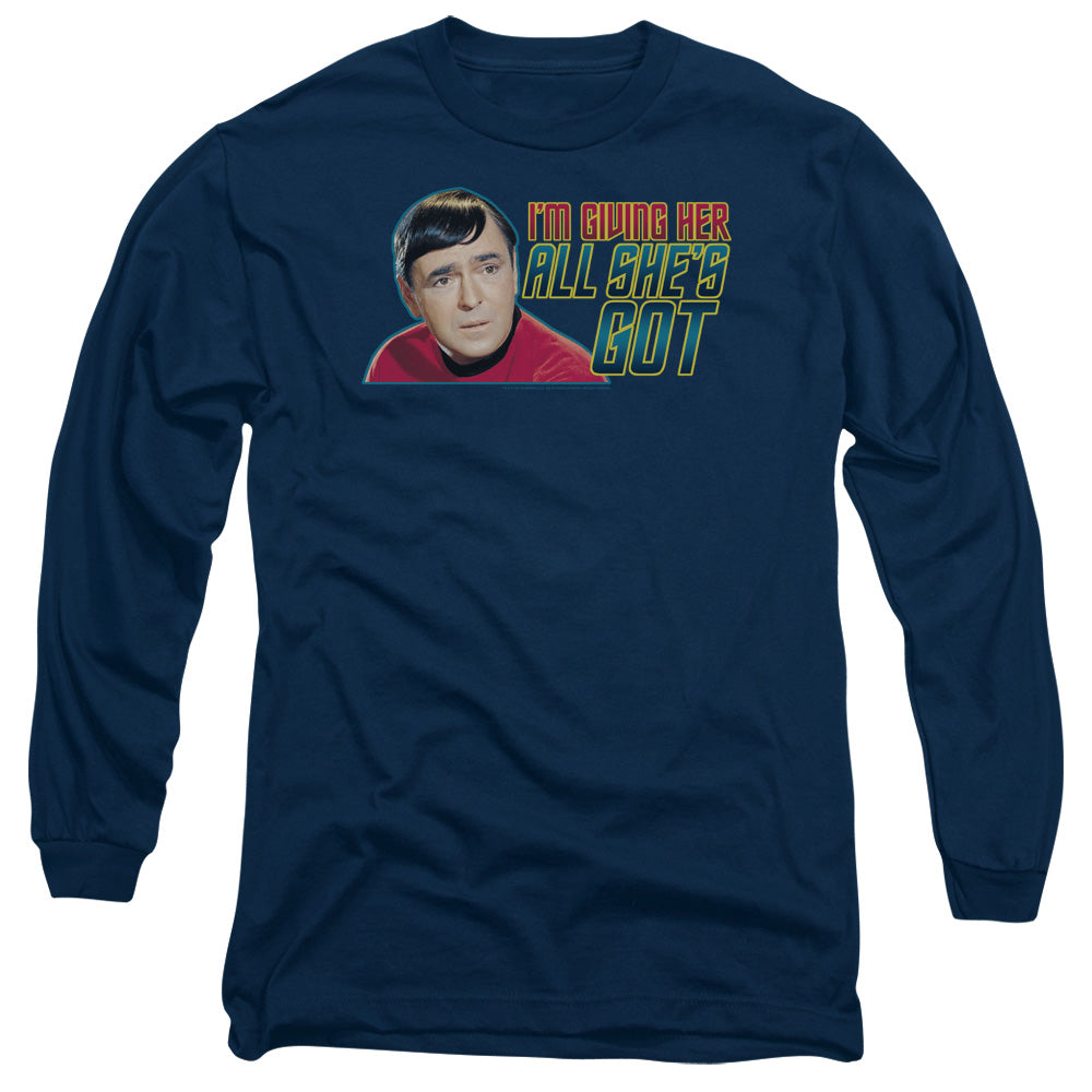 Star Trek All Shes Got Mens Long Sleeve Shirt Navy Officially Licensed Officially Licensed