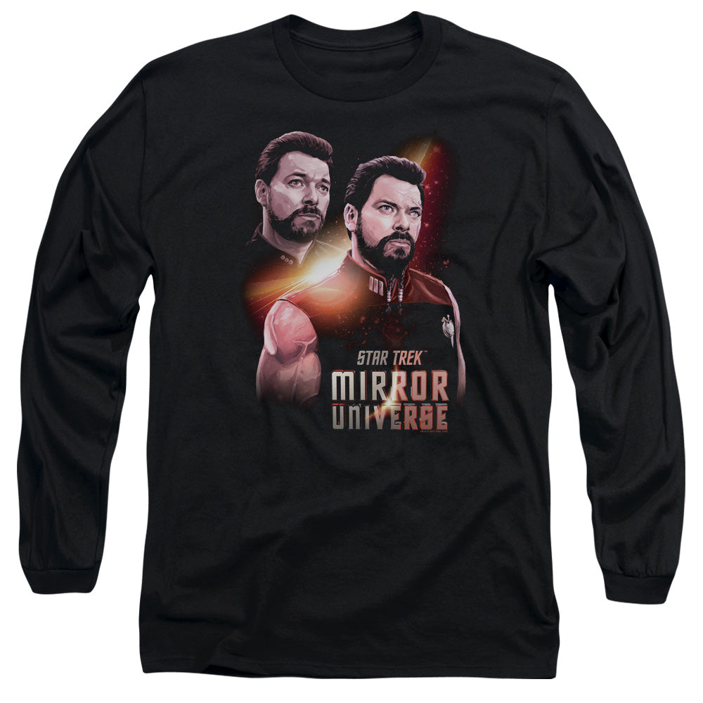 Star Trek Mirror Riker Mens Long Sleeve Shirt Black Officially Licensed Officially Licensed