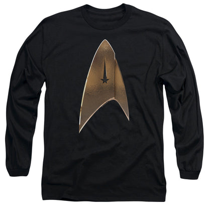 Star Trek Discovery Command Shield Mens Long Sleeve Shirt Black Officially Licensed Officially Licensed
