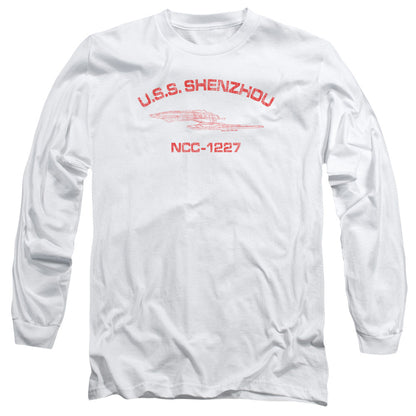 Star Trek Shenzhou Athletic Mens Long Sleeve Shirt White Officially Licensed Officially Licensed