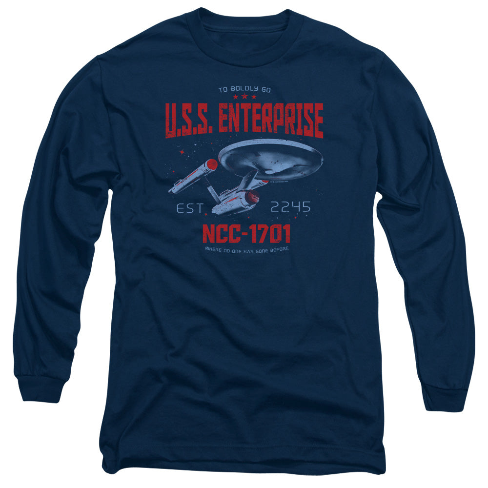 Star Trek Stardate 2245 Mens Long Sleeve Shirt Navy Officially Licensed Officially Licensed
