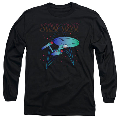 Star Trek Neon Trek Mens Long Sleeve Shirt Black Officially Licensed Officially Licensed
