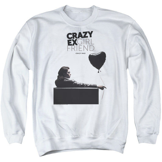 Crazy Ex Girlfriend Crazy Mad Mens Crewneck Sweatshirt White Officially Licensed
