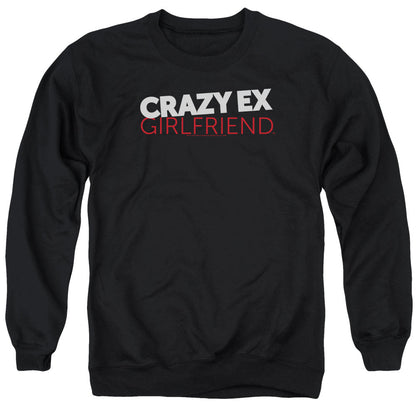 Crazy Ex Girlfriend Crazy Logo Mens Crewneck Sweatshirt Black Officially Licensed