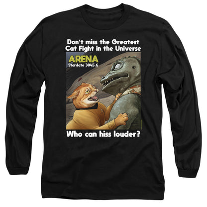 Star Trek Cat Fight Mens Long Sleeve Shirt Black Officially Licensed Officially Licensed
