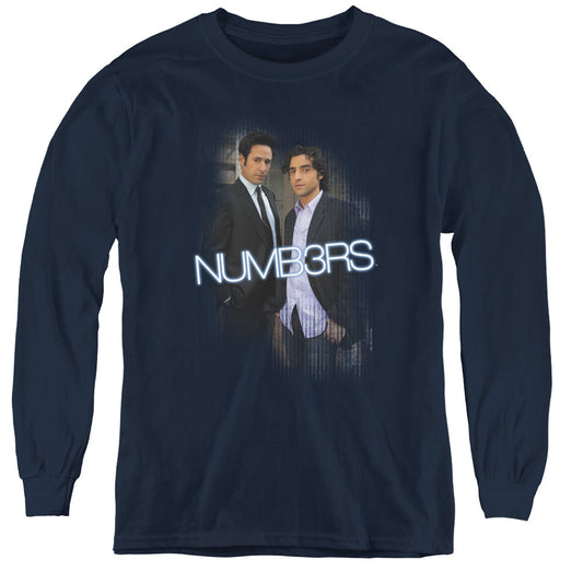 Numb3rs Don & Charlie Long Sleeve Kids Youth T Shirt Navy Officially Licensed