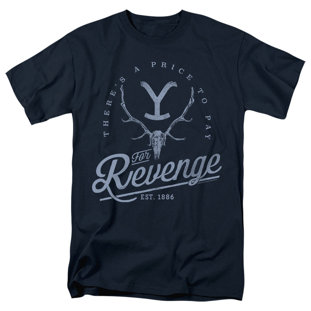 Yellowstone Revenge Skull Mens T Shirt Navy