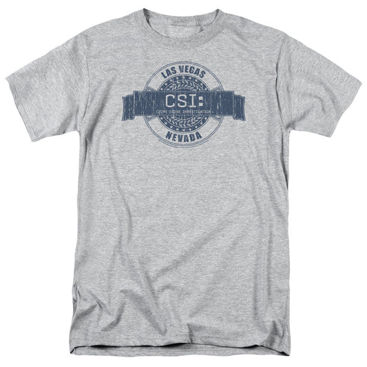 Csi Vegas Badge Mens T Shirt Athletic Heather Officially Licensed