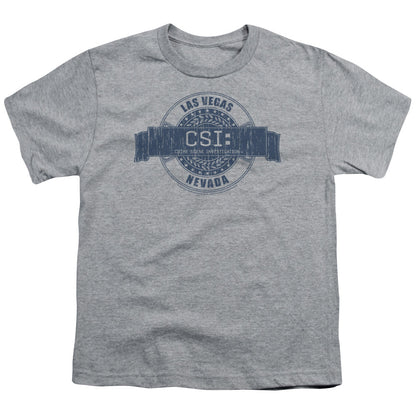 Csi Vegas Badge Kids Youth T Shirt Athletic Heather Officially Licensed