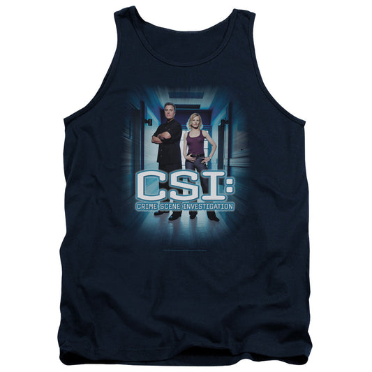 Csi Serious Business Mens Tank Top Shirt Navy Officially Licensed