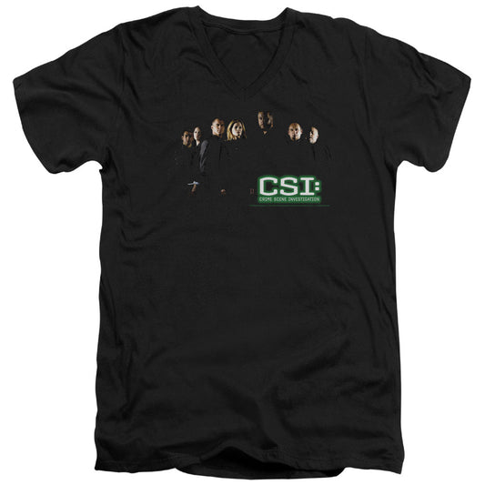 Csi Shadow Cast Mens Slim Fit V-Neck T Shirt Black Officially Licensed