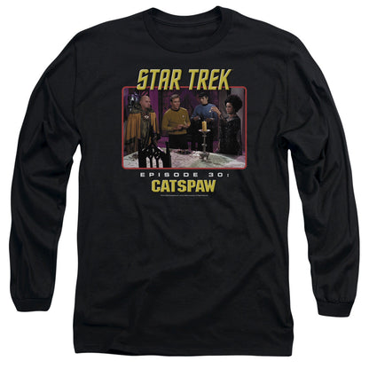 Star Trek Original Cats Paw Mens Long Sleeve Shirt Black Officially Licensed Officially Licensed