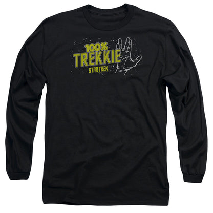 Star Trek Trekkie Mens Long Sleeve Shirt Black Officially Licensed