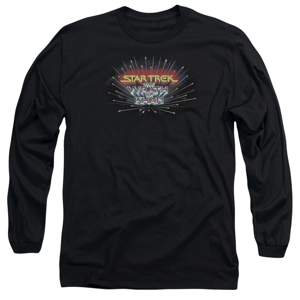 Star Trek Khan Logo Mens Long Sleeve Shirt Black Officially Licensed Officially Licensed