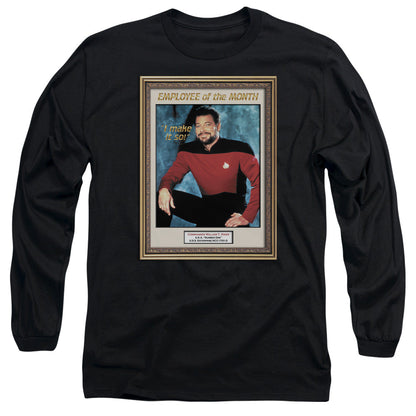 Star Trek Employee Of Month Mens Long Sleeve Shirt Black Officially Licensed Officially Licensed